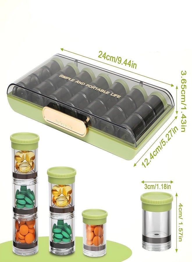 XIBO Jwellery Box Container Pill Dispenser Daily Pill Organizer - Weekly Pill Dispenser Portable Travel Pill Box with 7 Separate Containers for Pills, Fish Oil, Supplements Durable Pill. - Image 2